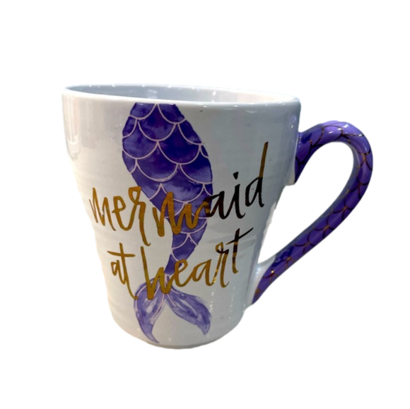 Other - Purple white and gold Mermaid tail mug “mermaid at heart”